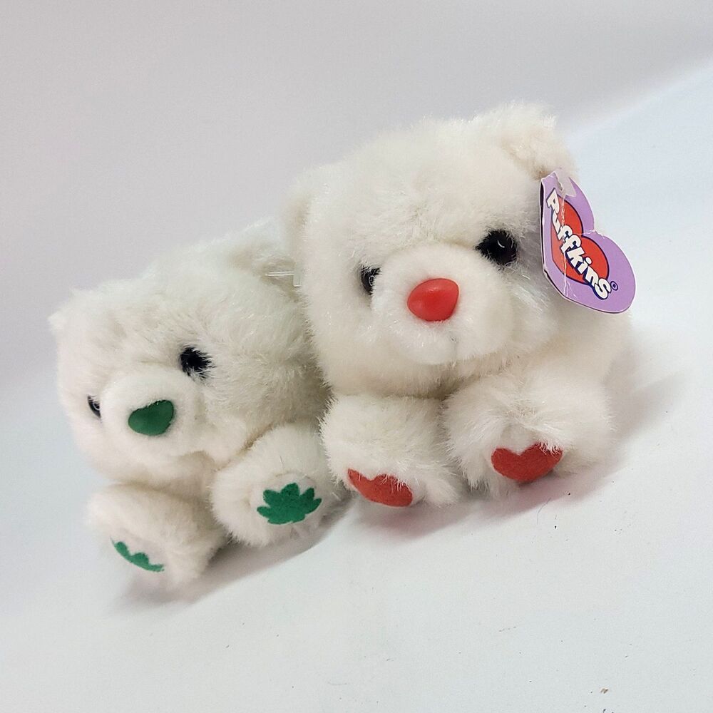 Swibco Puffkins Mini Plush Lot 4" Clover Hearts Bears Valentines St Patrick's